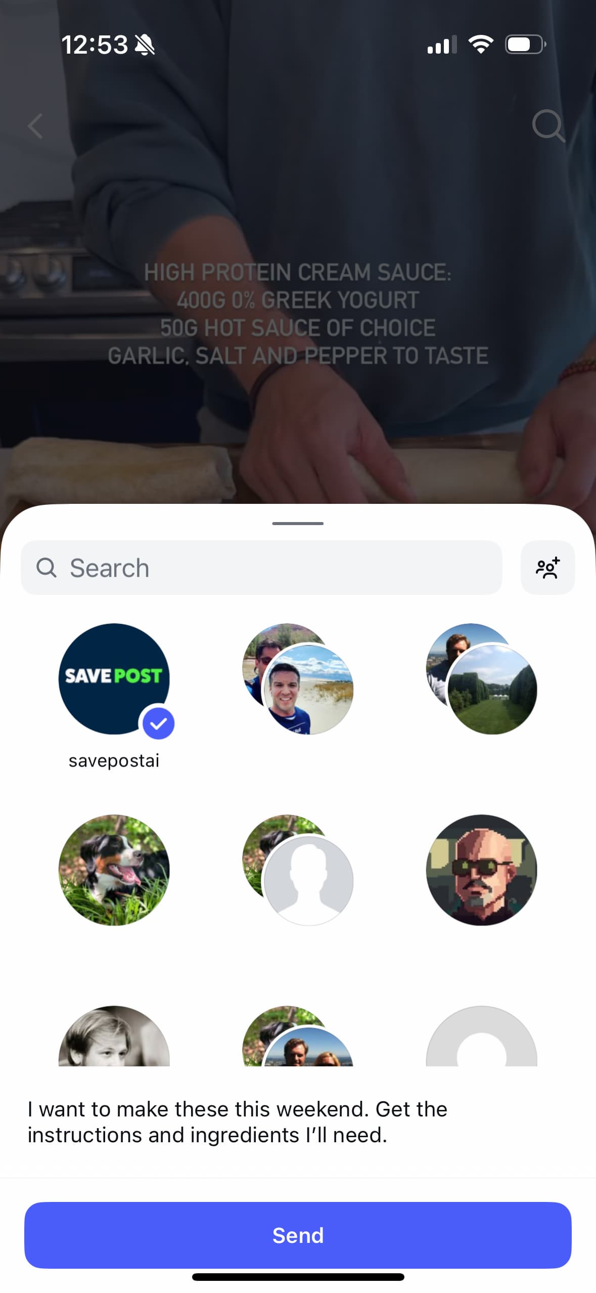 A view of a comment on a recipe for breaktast burritos on Instagram.